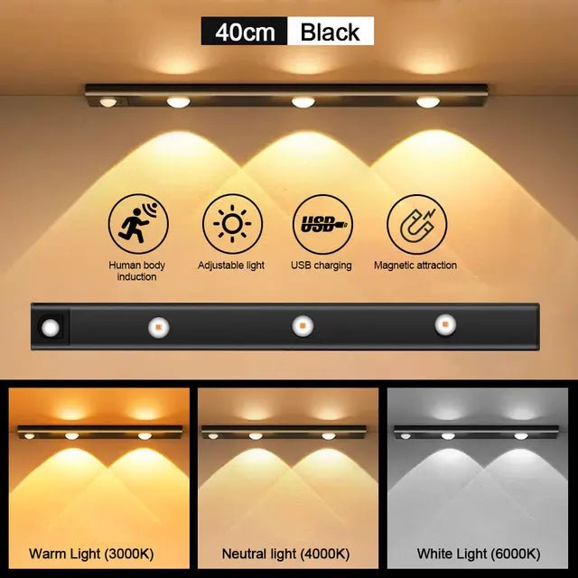 LEDs com sensor de presença - 3 cores